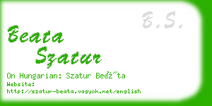 beata szatur business card